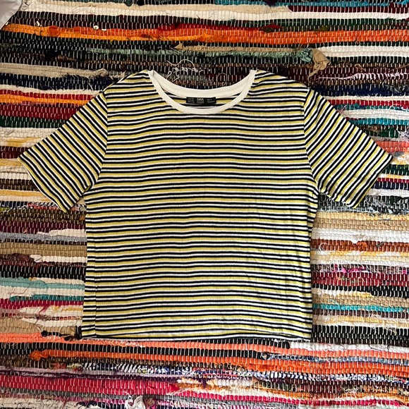 Zara Stripped Crop Top - Picture 1 of 3